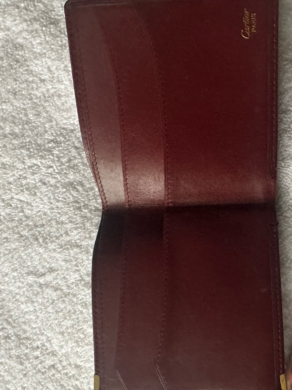 Vintage Cartier Must de Cartier Burgundy Leather Bi-fold Wallet Full Set - Picture 6 of 10